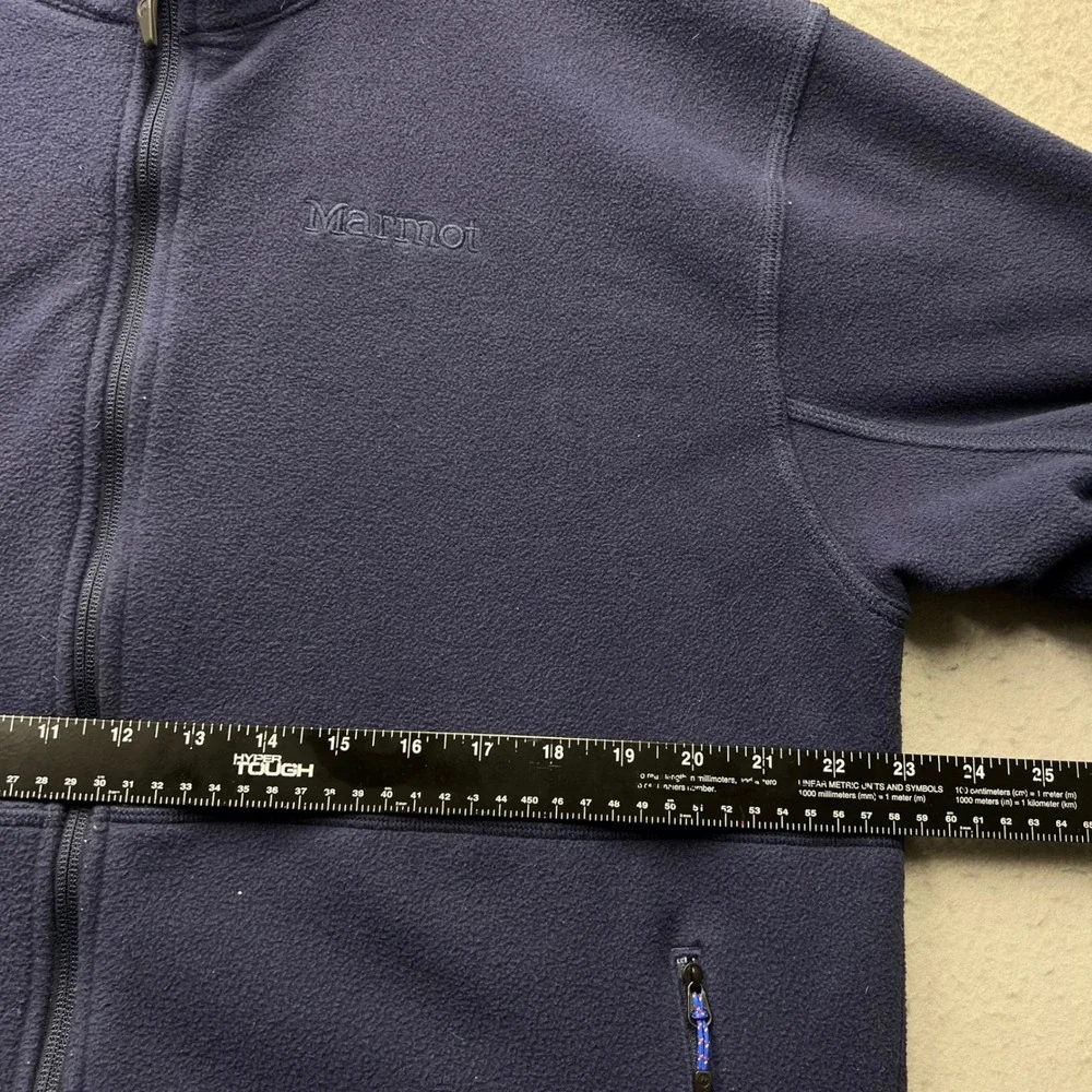 Marmot Mens XL Navy Blue Full Zip Fleece Jacket M12649 Recycled Outdoor Layer